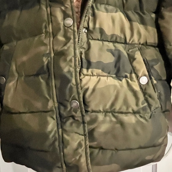 Abercrombie & Fitch Jacket Kids Camouflage Puffer Sherpa REMOVABLE HOOD UNISEX - Picture 7 of 9